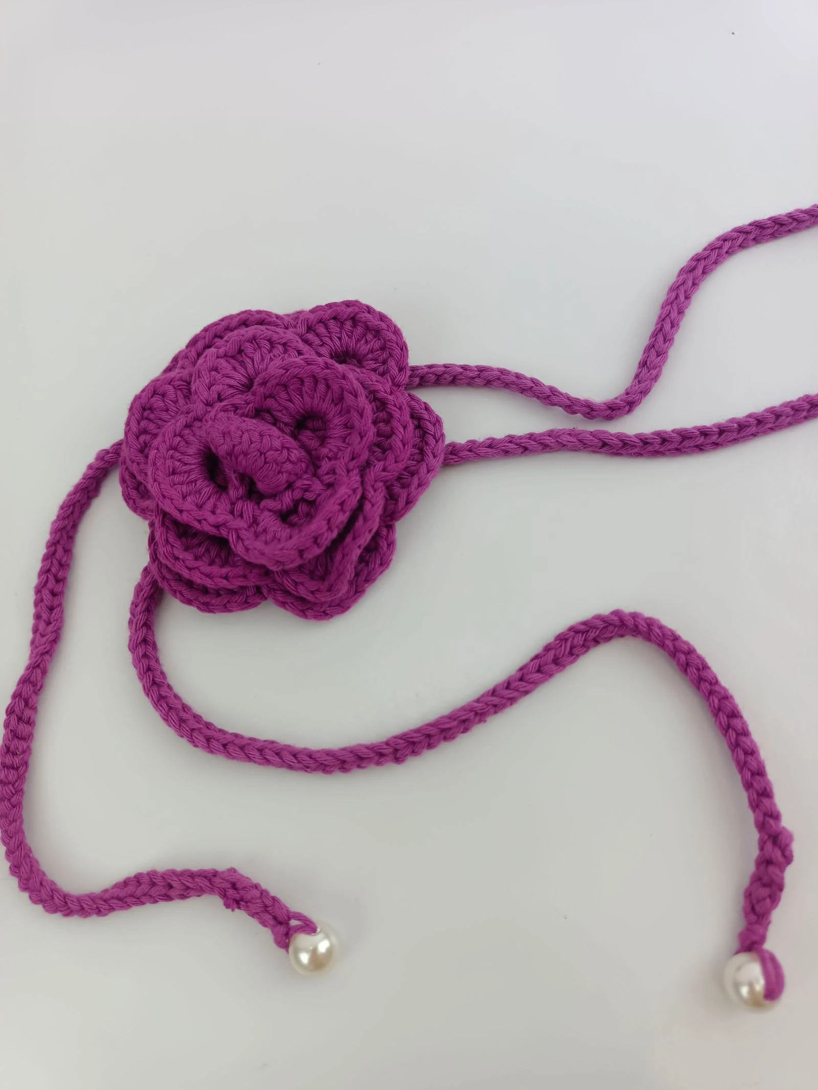 Colar ajustável com flor de crochê – photo 3